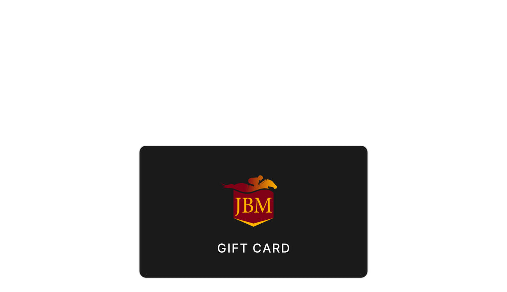 Rectangular black gift card featuring a logo and text that reads 'Gift Card'.